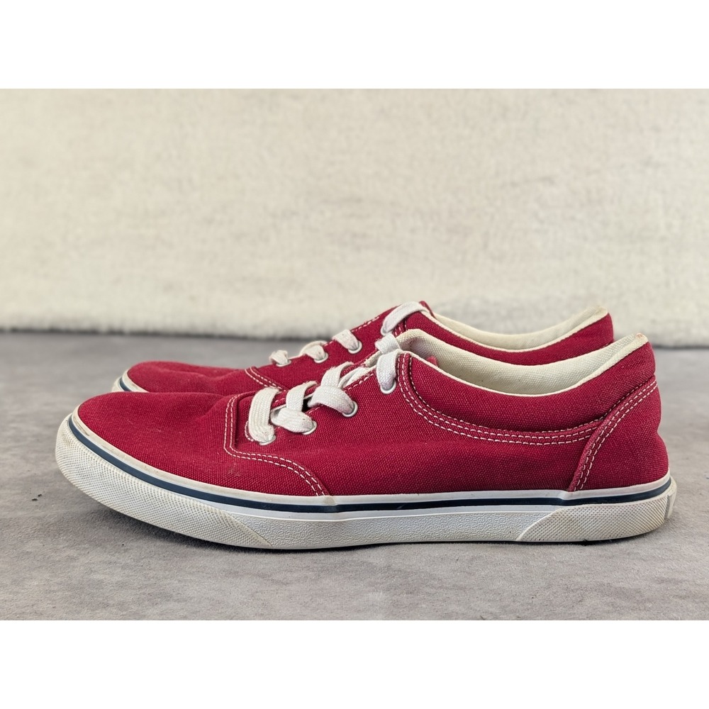 Eddie Bauer Womens Red Canvas Low Top Lace Up Sneakers 9XX20128 Size 9